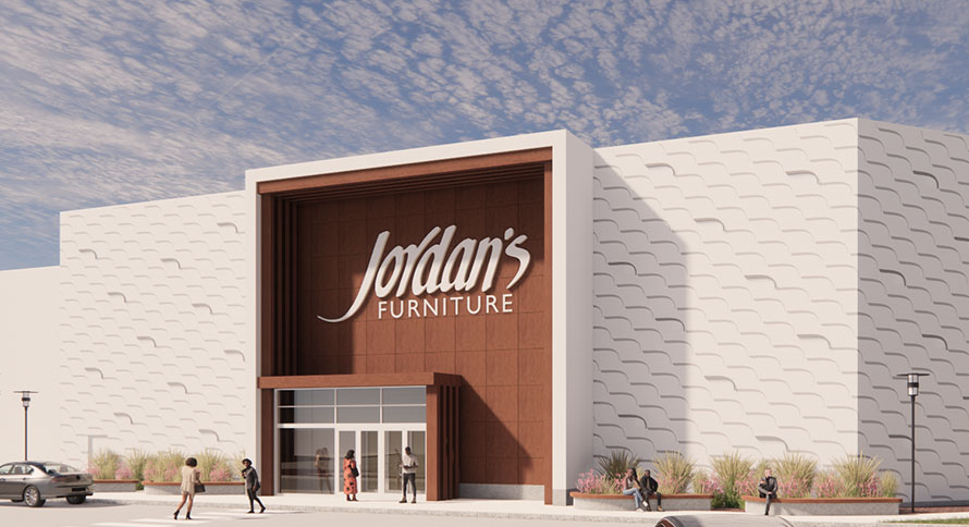 Jordan's Furniture Farmington location storefront