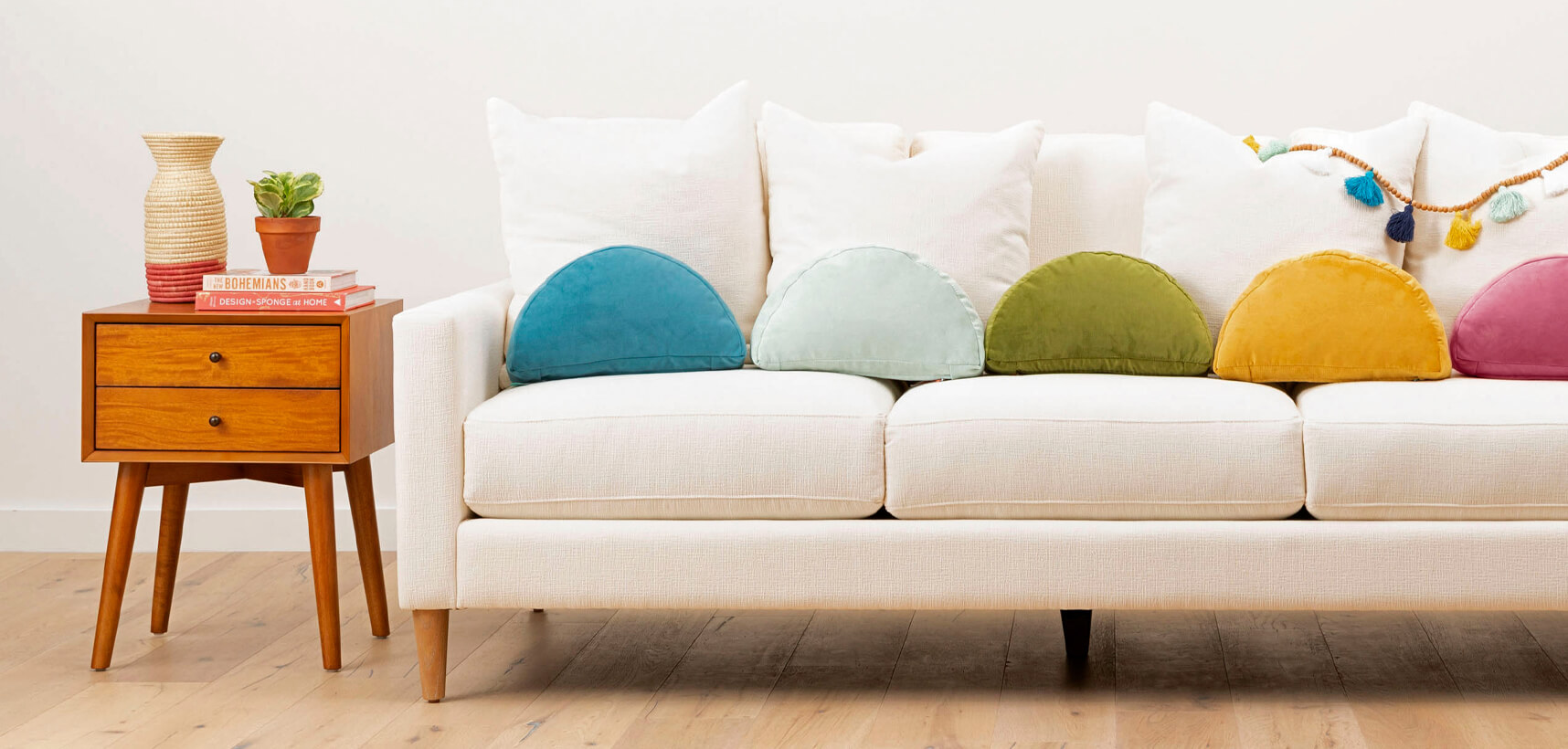 Sofa with colorful pillow